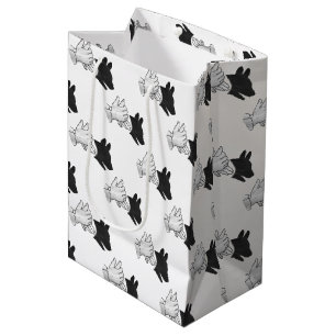 Sacola Para Presentes Média Cachorro Silhouette Mão
