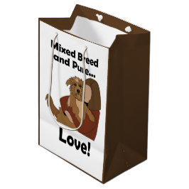 Sacola Para Presentes Média Cachorro SRD Raça Mista Amor Puro Aniversário do P
