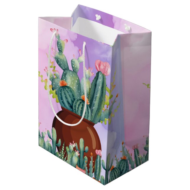 Sacola Para Presentes Média Cactus Sunrise Bag (Verso inclinado)