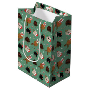 Sacola Para Presentes Média Cães de Goldendoodle de Natal