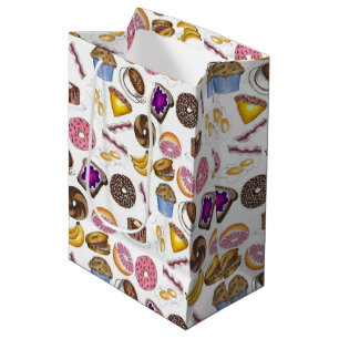 Sacola Para Presentes Média Café da Manhã Brunch Comida Bagel Rosquinha Ovos d
