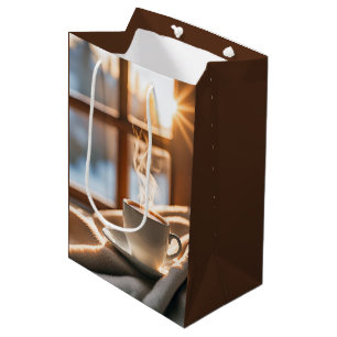Sacola Para Presentes Média Café Por Janela De Inverno