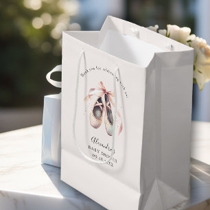 Sacola Para Presentes Média Calçados Ballerina Arco Rosa Chá Dourado Baby Girl