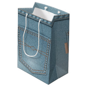 Sacola Para Presentes Média Calças de ganga da sarja de Nimes do bolso