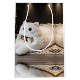 Sacola Para Presentes Média Cama de gato fofa – Personalizada