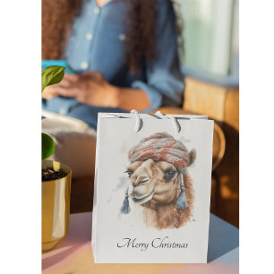 Sacola Para Presentes Média Camelo de Natal, personalizável
