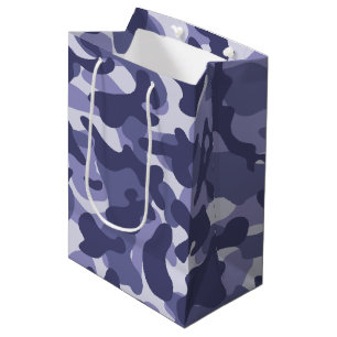 Sacola Para Presentes Média Camuflagem de Marinhos roxos