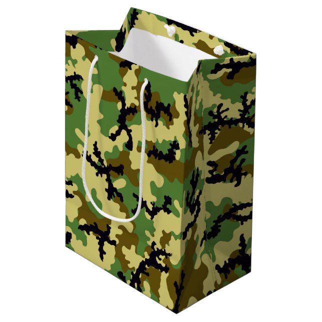 Sacola Para Presentes Média Camuflagem florestal (Frente inclinada)