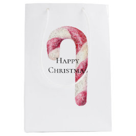 Sacola Para Presentes Média Canas de Pimenta Branca Vermelha