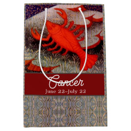 Sacola Para Presentes Média Cancer da Festa de aniversário do caranguejo