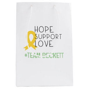 Sacola Para Presentes Média cancer de infância.esperança #nome do time Caderno