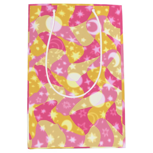Sacola Para Presentes Média Candy Swirls Celestial (Frente)