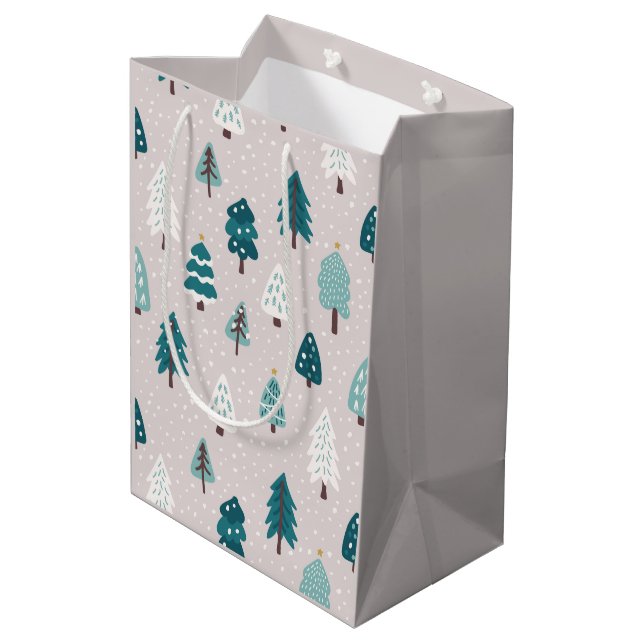 Sacola Para Presentes Média Caneca de Natal Escandinava Fofa (Verso inclinado)