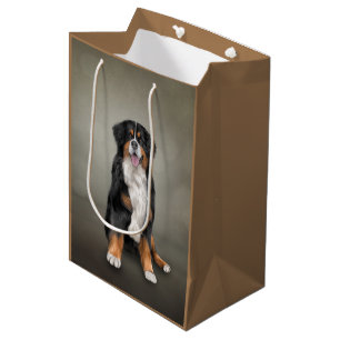 Sacola Para Presentes Média Cão de Montanha Bernês