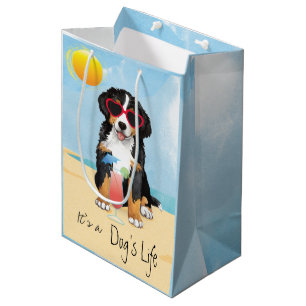 Sacola Para Presentes Média Cão de montanha de Bernese do verão
