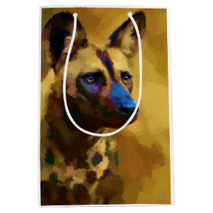 Sacola Para Presentes Média Cão selvagem africano