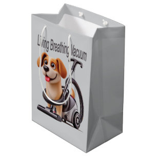 Sacola Para Presentes Média Cão Vácuo Respirativo