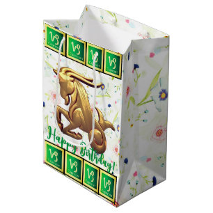 Sacola Para Presentes Média Capricórnio - Saco de Presente Médio Feliz Anivers