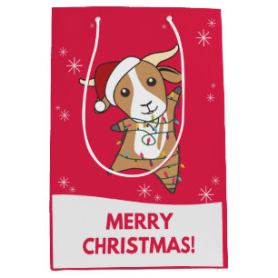 Sacola Para Presentes Média Caprinos de Natal Caprinos Animais de inverno Pres