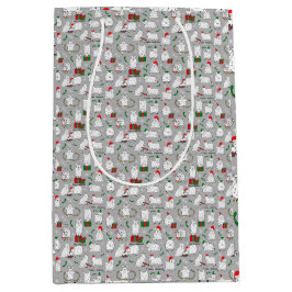 Sacola Para Presentes Média Caprinos festivos no Natal