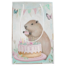 Capybara Cakefest Kids Party Decor Gift Bag