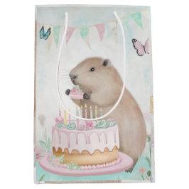 Sacola Para Presentes Média Capybara Cakefest Kids Party Decor Gift Bag