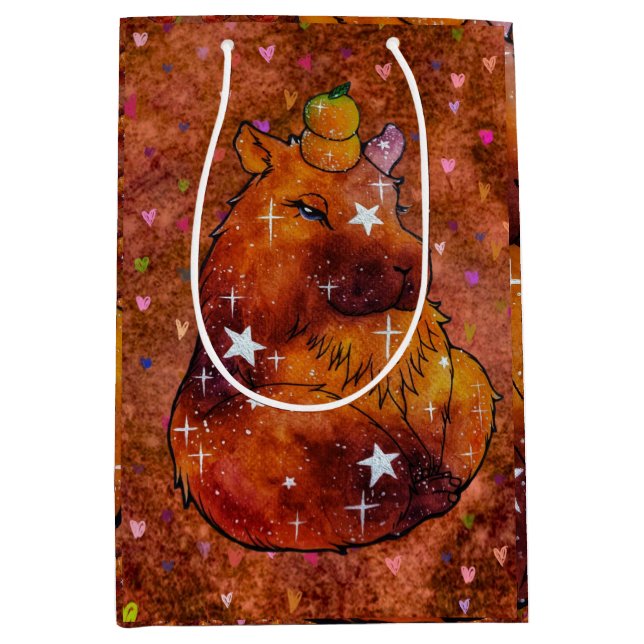 Sacola Para Presentes Média Capybara named Dream (Frente)