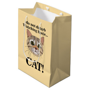 Sacola Para Presentes Média Cara de Gato Engraçada 