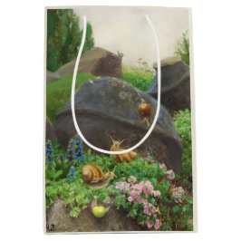 Sacola Para Presentes Média Caracóis num Jardim (por H.A. Brendekilde)