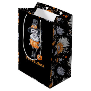 Sacola Para Presentes Média Caractere e Padrão Halloweing