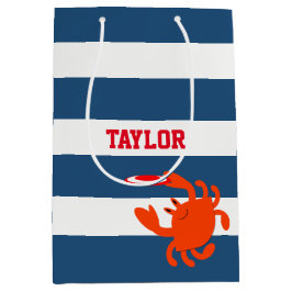 Sacola Para Presentes Média Caranguejo náutico do Frisbee do marinho