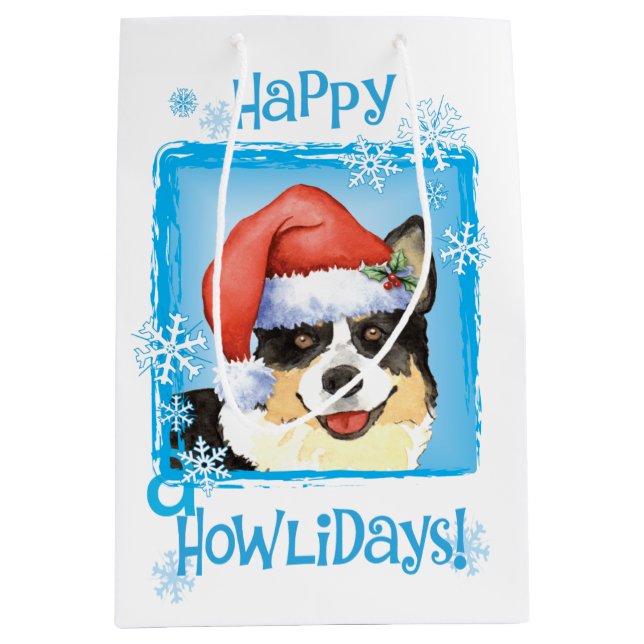 Sacola Para Presentes Média Cardigan Welsh Corgi (Frente)