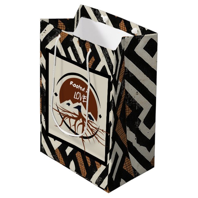 Sacola Para Presentes Média Caribe africano de luxo sofisticado (Frente inclinada)