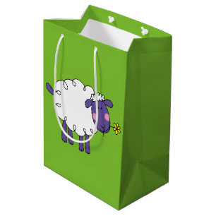 Sacola Para Presentes Média carneiros woolly da fazenda engraçada