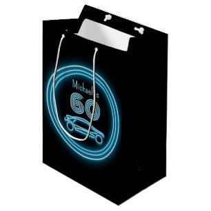 Sacola Para Presentes Média Carro Azul Neon Black - Milestone Age - Homem
