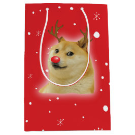 Sacola Para Presentes Média Cartão de Natal do Meme do Cachorro Dogright Doggo