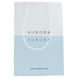 Sacola Para Presentes Média Cartão de Visita Azul Tom Duplo Minimalista