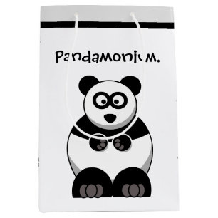 Sacola Para Presentes Média Cartoon Engraçado Pandamónio Panda, Um Belo Estres