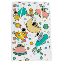 Sacola Para Presentes Média Cartoon espacial astronauta