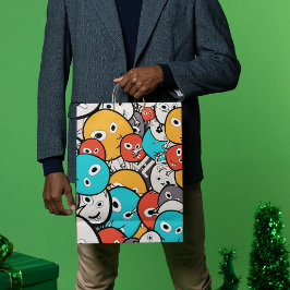 Sacola Para Presentes Média Cartoon Monstro de Portas Multicolores