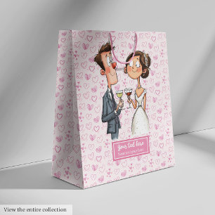 Sacola Para Presentes Média Cartoon Personalizado Engraçado Casamento Fantásti