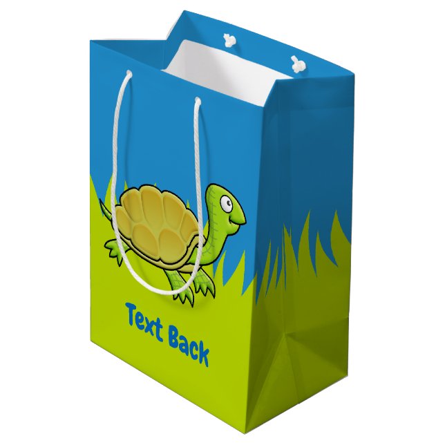 Sacola Para Presentes Média Cartoon Turtle Medium Gift Bag (Verso inclinado)