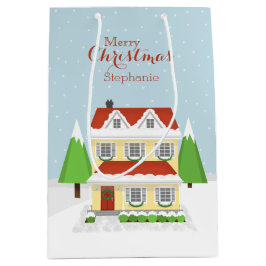 Sacola Para Presentes Média Casa Aberta de Natal