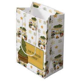Sacola Para Presentes Média Casa de Camping de Natal Aconchegante