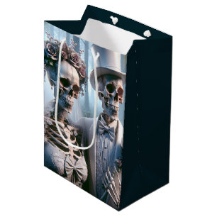 Sacola Para Presentes Média Casal de Casamento de Halloween