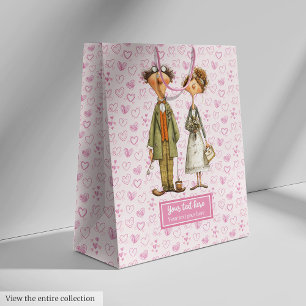 Sacola Para Presentes Média Casal Quirky Wedding Gift Bag Humor Personalizado