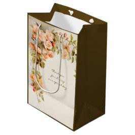 Sacola Para Presentes Média Casamento Antigo Flor Rosa Rosa Vintage
