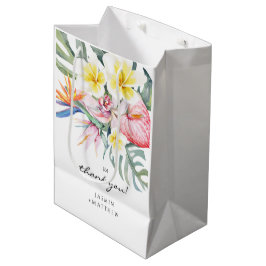 Sacola Para Presentes Média Casamento Botânico Floral Tropical Colorido