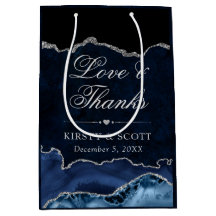 Casamento de Agatos de Grelha Azul e Silver