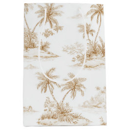 Sacola Para Presentes Média Casamento de Árvores de Palmeira de Ilha Tropical